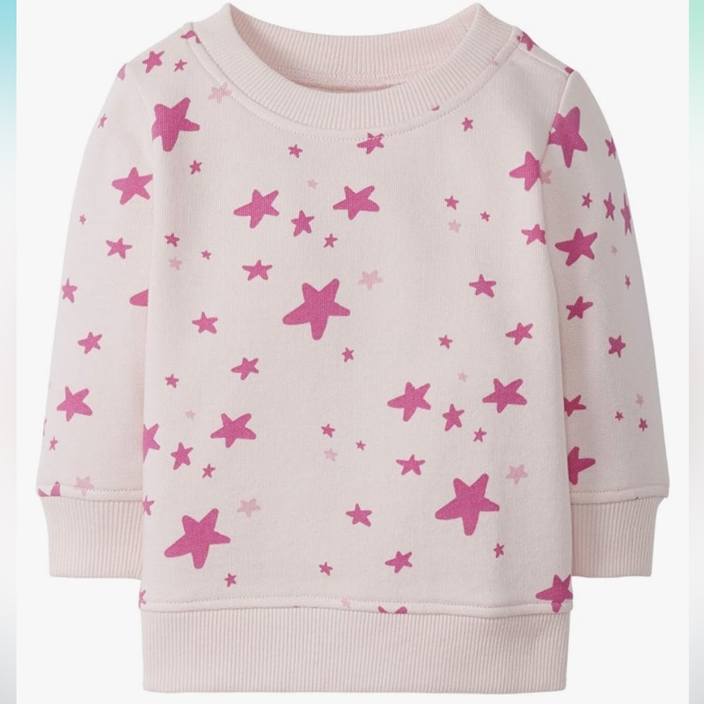 Hanna Andersson Babies' French Terry Crew Neck Sweatshirt with Stars